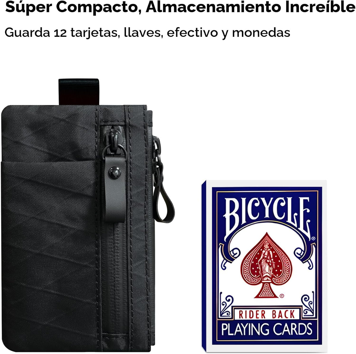 ALPAKA Zip Pouch Pro - Cartera con cremallera minimalista - con bloqueo RFID, tarjetero con cierre para ID, cartera con cremallera para hombres con ranura para herramientas múltiples
