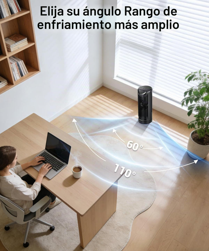 Ventilador de torre personal para dormitorio, ventilador de mesa de...