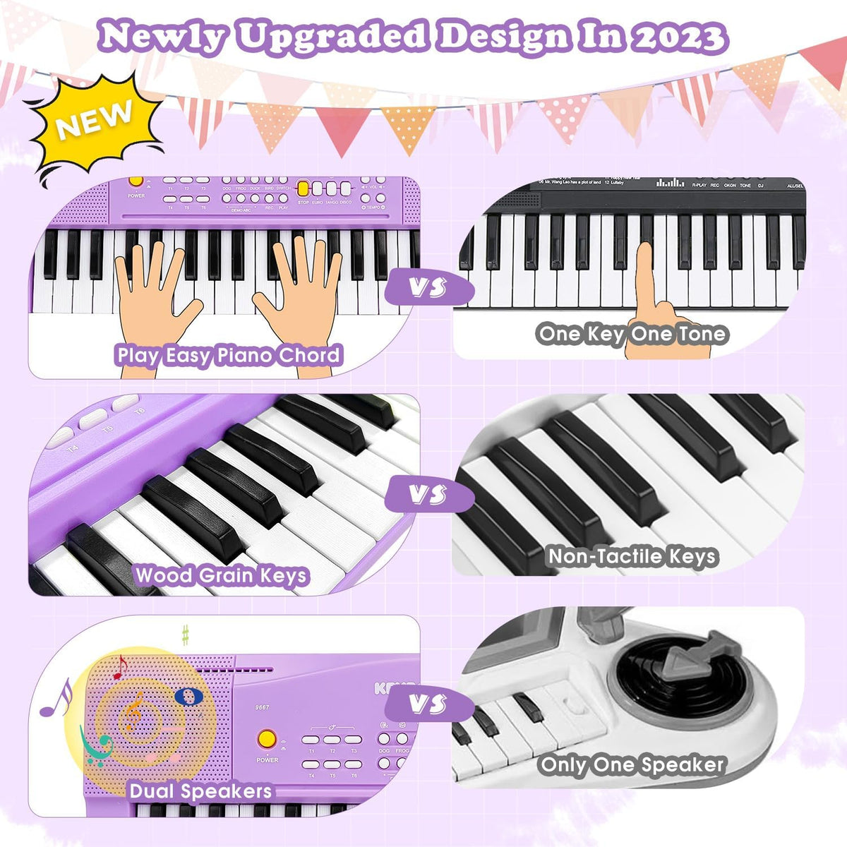 37 teclas para niños pequeños, teclado de piano eléctrico, pianos con micrófono