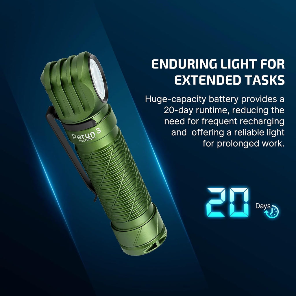 OLIGHT Perun 3 - Linterna frontal recargable, luz roja, impermeable
