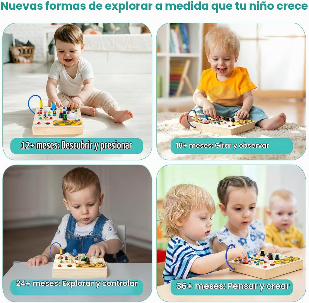 Tablero de madera para viajes, juguetes Montessori y regalos para niños y