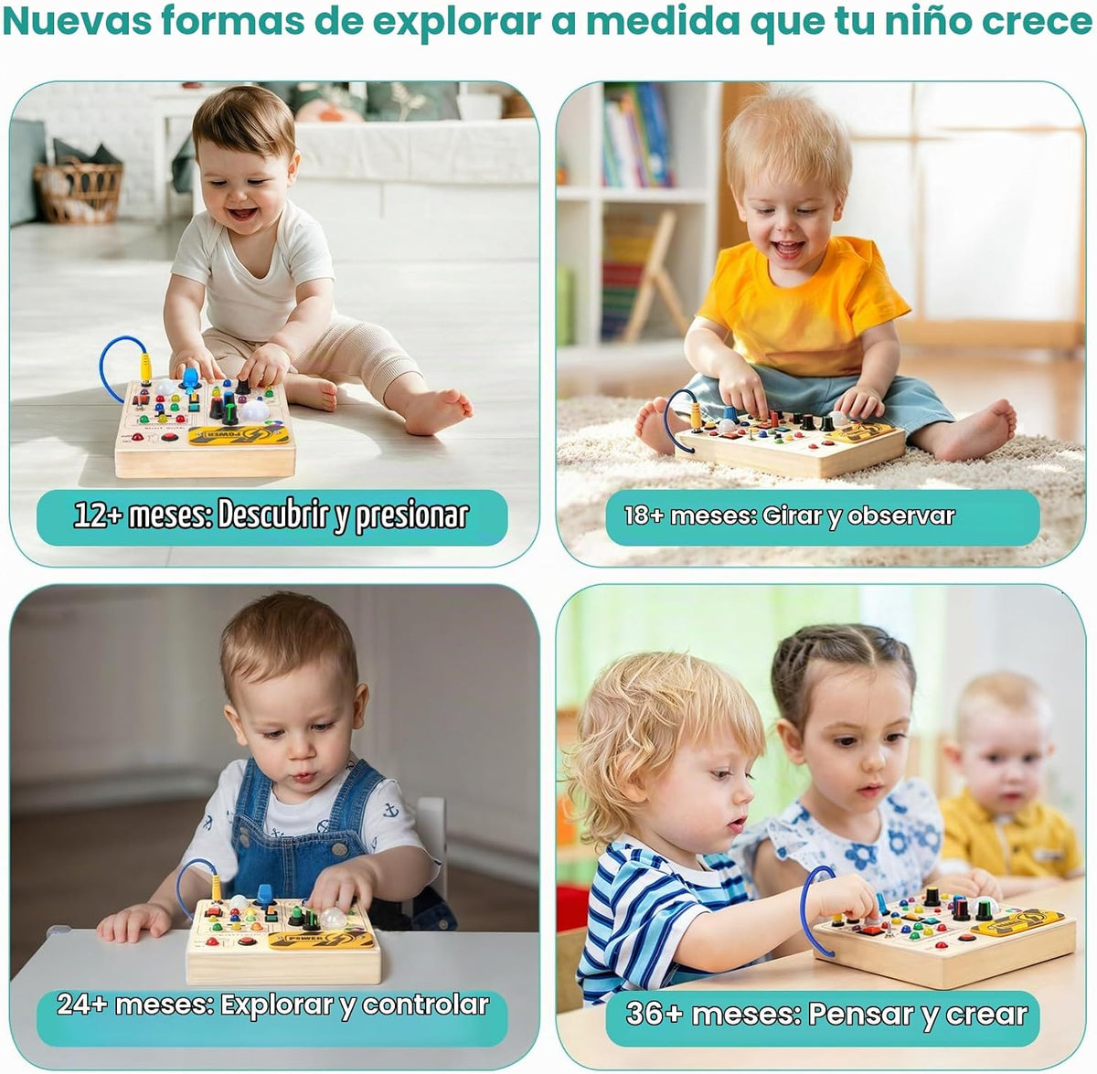 Tablero de madera para viajes, juguetes Montessori y regalos para niños y
