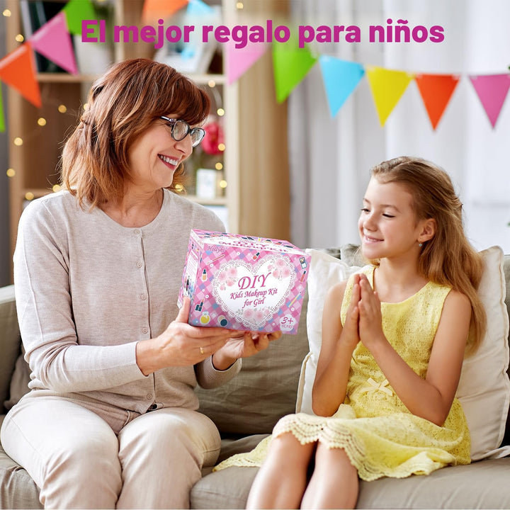 Hollyhi Kit de Maquillaje de 58 Piezas para Niñas, Juguetes de Prin...