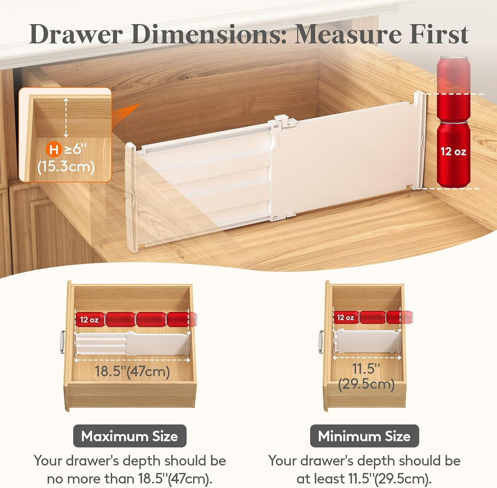 Lifewit Divisores de cajones de 6 pulgadas de alto, organizador de cajones