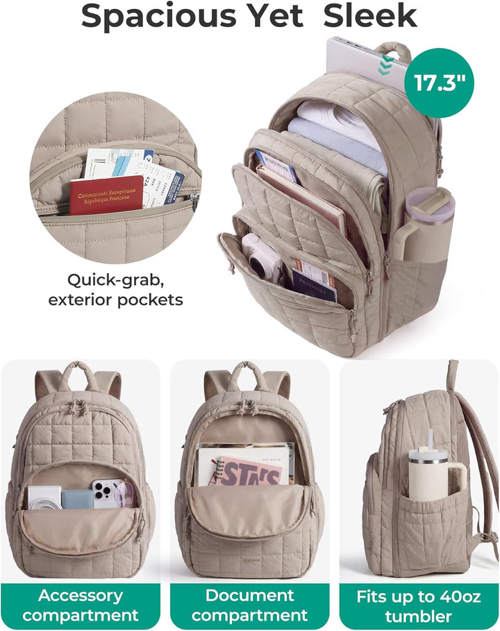 BAGSMART Mochila universitaria para laptop, mochila de viaje para m...