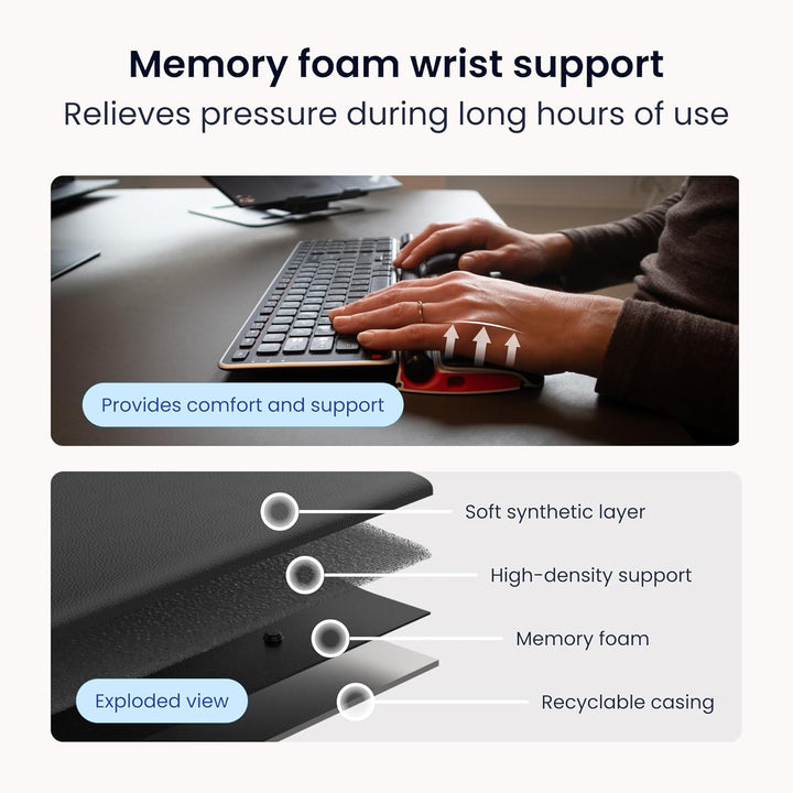 Contour RollerMouse - Mouse ergonómico rojo para hombro, antebrazo...