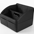 Organizador de Almacenamiento para Coche [ACTUALIZADO 2025] Cesta Caddy de Cuero para Coche para Piso del Asiento Delantero Asientos Traseros Mango de Metal 6 Compartimentos Hebillas de Correas