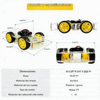 Kit de chasis de robot 4WD Motor TT acrílico de 2 capas para