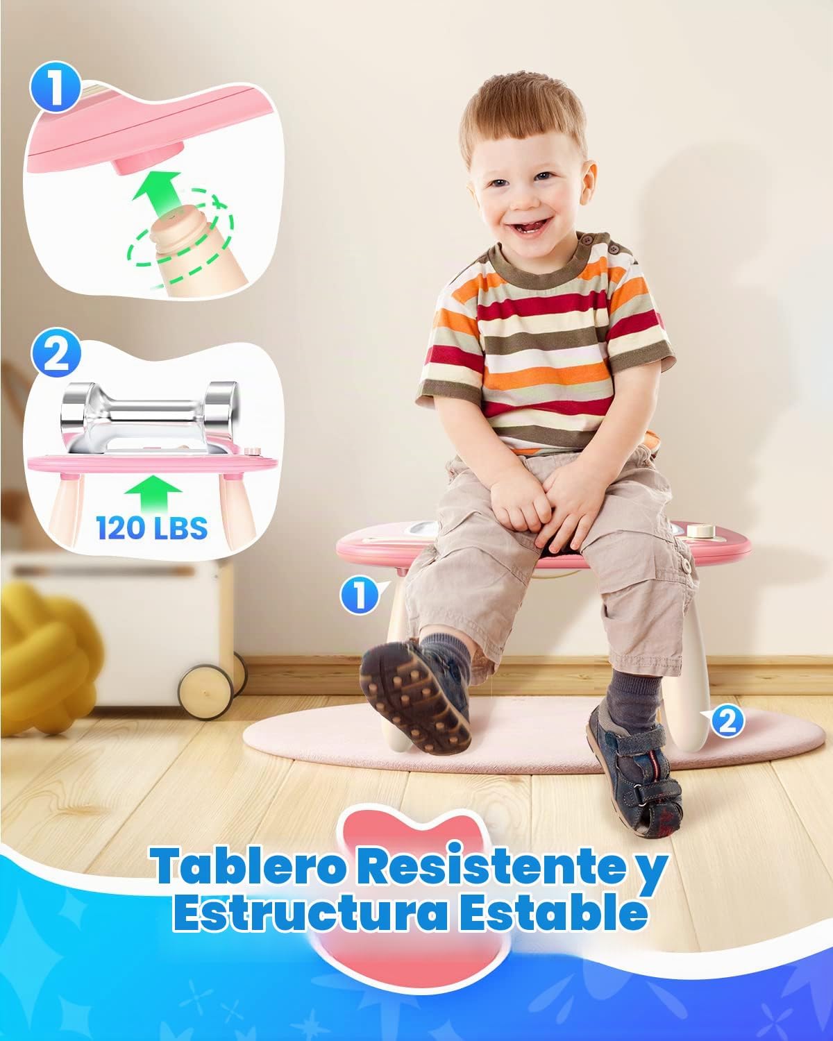 Seimome - Tablero magnético de dibujo, juguetes para niñas pequeñas de 1 a 3 años, tablero de garabatos educativos y de aprendizaje para niños, color rosa