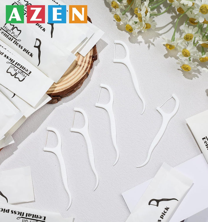 AZEN 300 unidades de hilo dental a granel, púas de hilo dental envu...