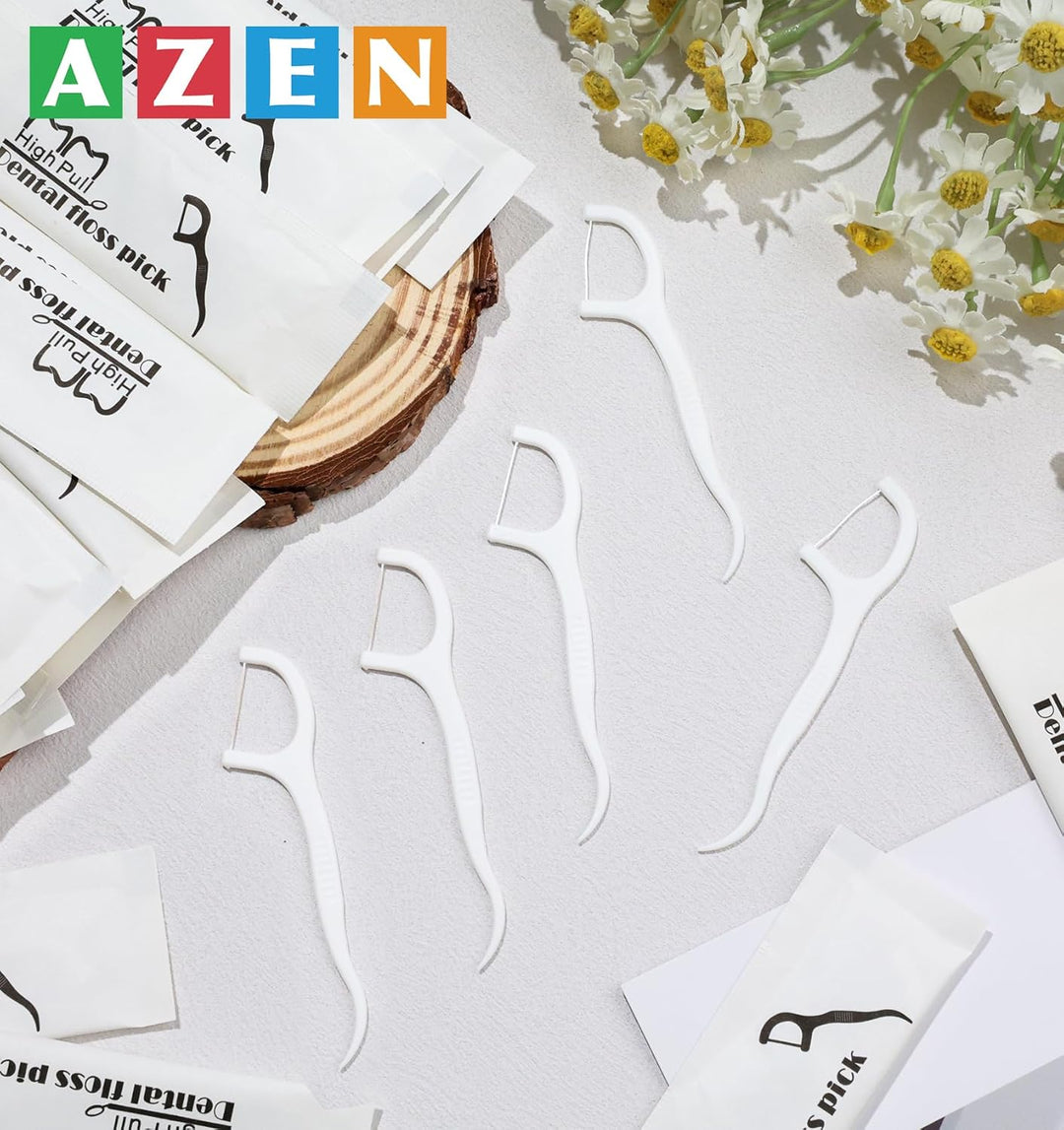 AZEN 1200 unidades de hilo dental a granel, púas de hilo dental env...