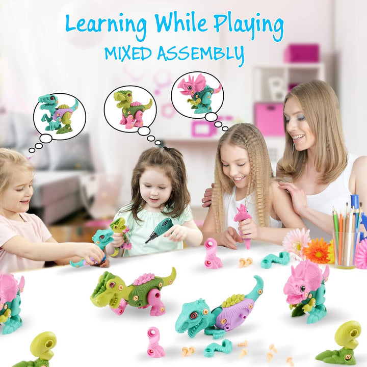 FREE TO FLY Juguetes de dinosaurio para niñas de 3, 4, 5, 6 años, j...