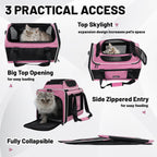 Transportador para gatos extensible superior 18x11x11, aprobado por United Delta American Airlines