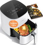 Cosori Air Fryer Pro LE 5 Qt, Cerámica libre de PFAS, 9 en 1, 20 Forros, Blanco