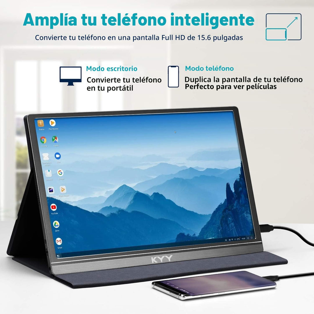 KYY Monitor portátil 15.6 "1080P Monitor de computadora Extensor de...