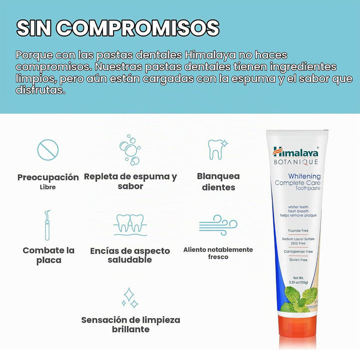 Himalaya Botanique Complete Care - Pasta de dientes blanqueadora, s...