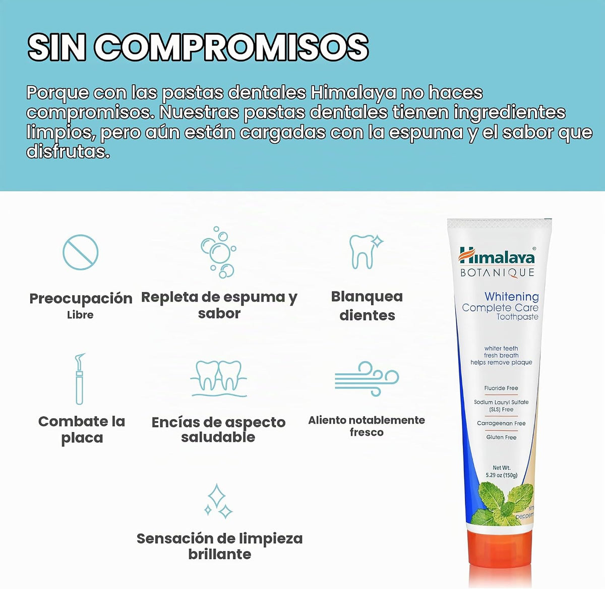 Himalaya Botanique Crema dental blanqueadora de cuidado completo, s...