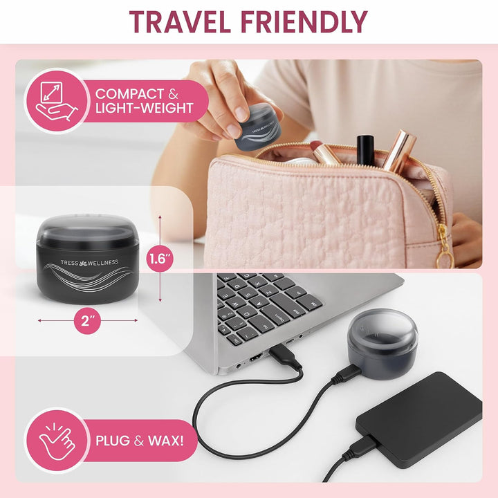 Tress Wellness Kit de cera sin tirantes para cara, cejas y labios p...