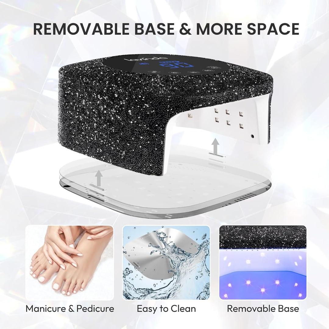 Lavinda Lámpara de uñas UV de 54W, luz UV para uñas de gel, lámpara...