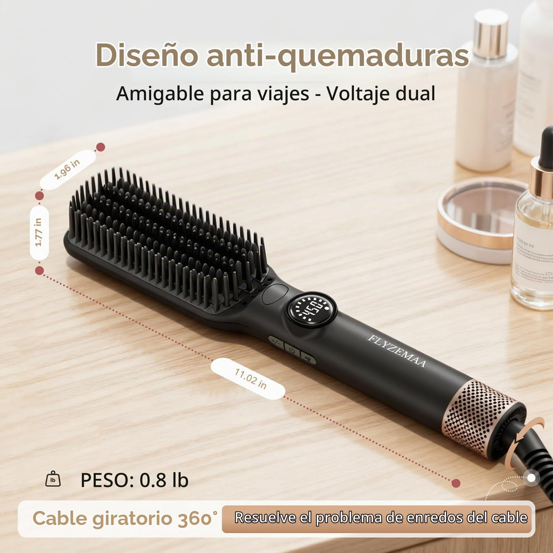 FLYZEMAA - Cepillo alisador de pelo, multifuncional portátil de ion...