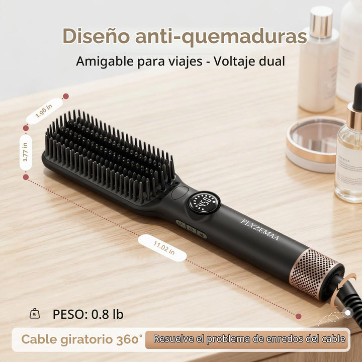 FLYZEMAA - Cepillo alisador de pelo, multifuncional portátil de ion...