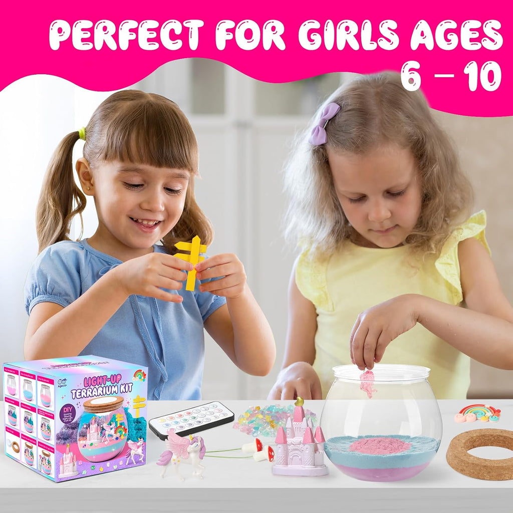 Kit de manualidades de terrario de unicornio: regalo de juguete
