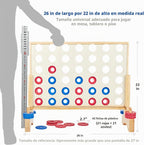 Juego gigante 4 en una fila, juego de madera de 2.8 pies para