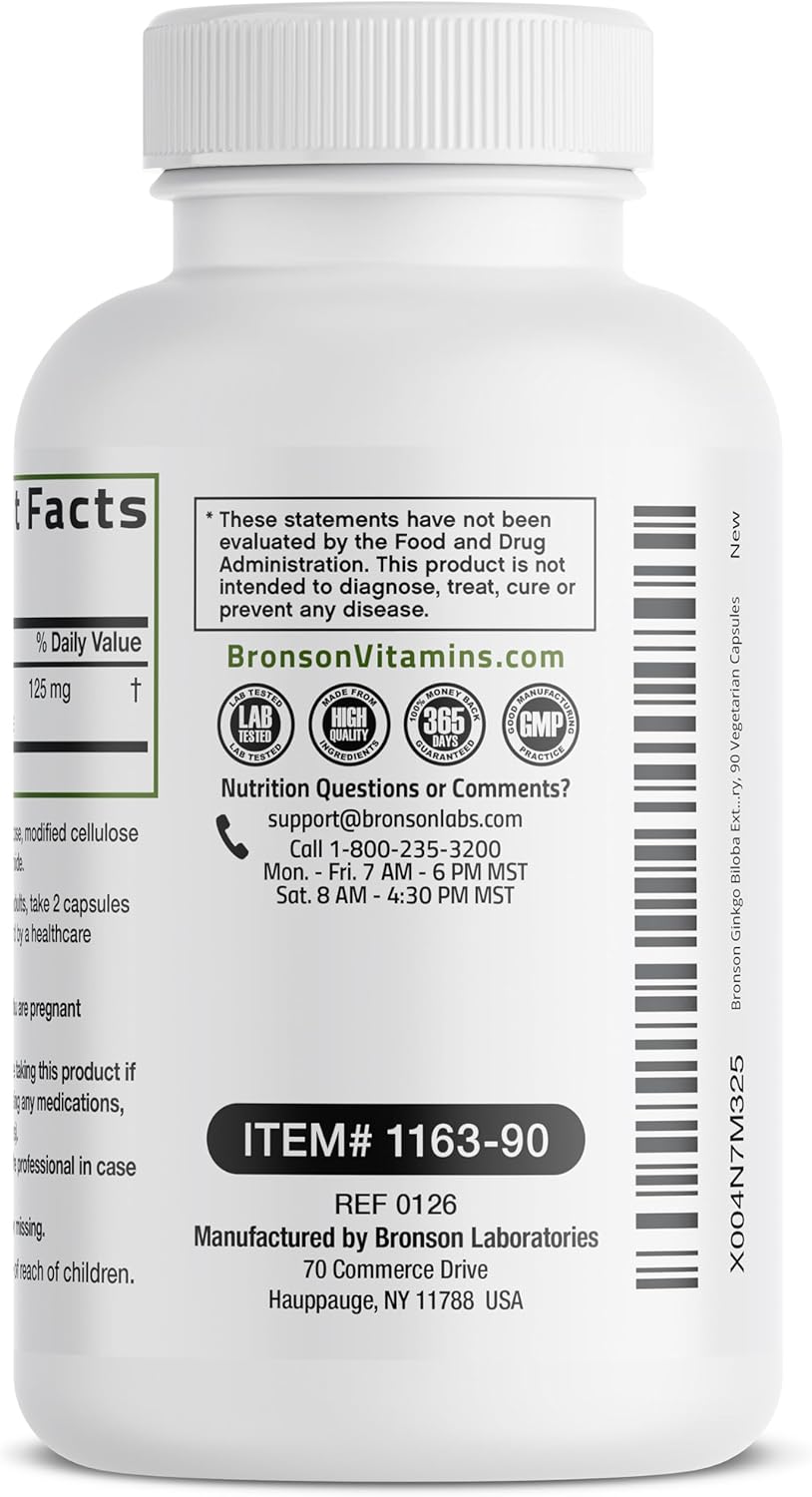 Bronson Ginkgo Biloba Extra Strength Apoya la función cerebral y la...