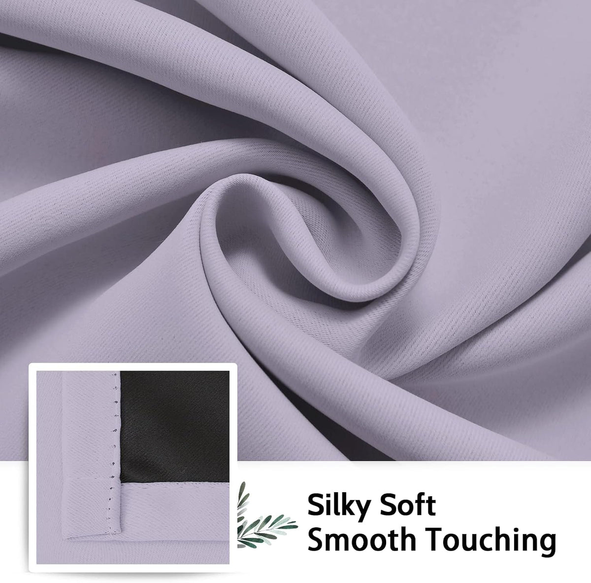 SimpleHome - Cortinas opacas 100 % lilas para oscurecer la sala de estar, 63 pulgadas