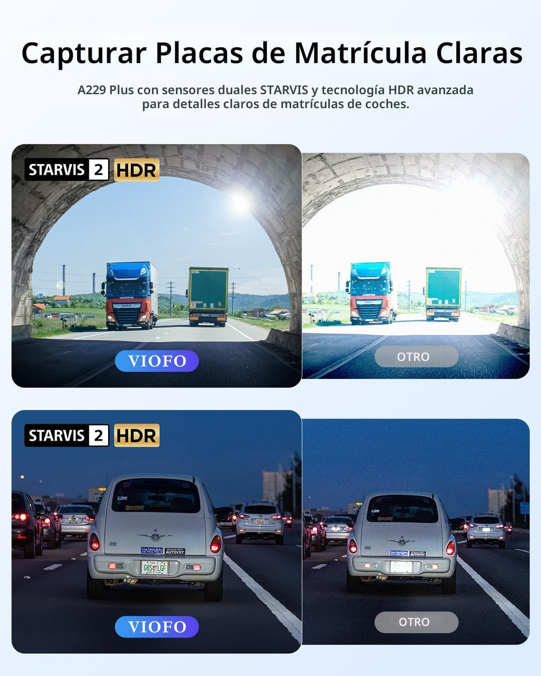 VIOFO A229 Plus Dash Cam frontal y trasera doble STARVIS 2