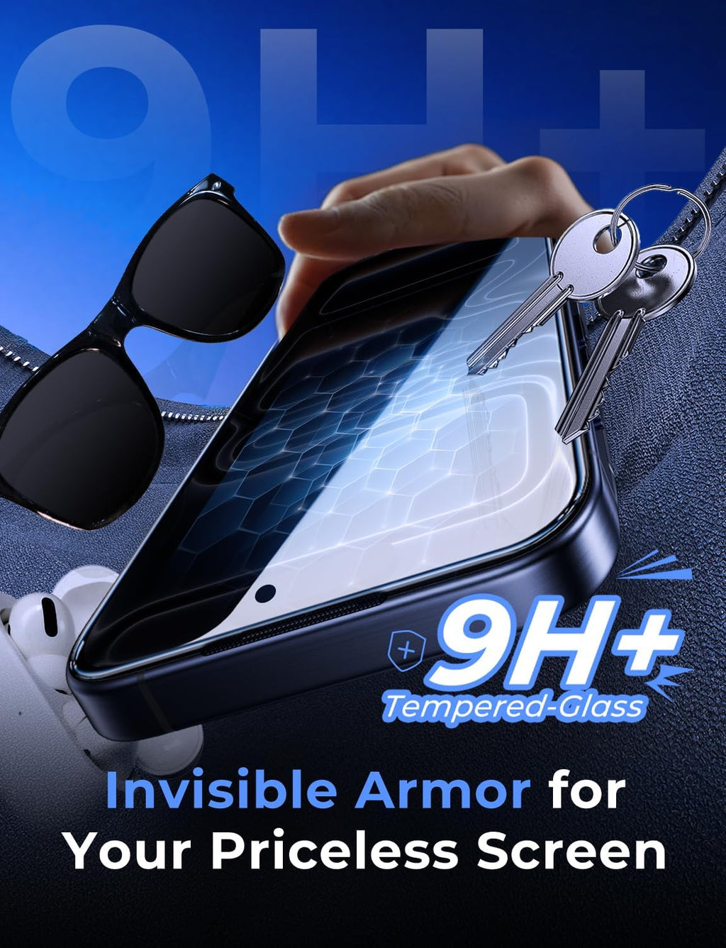 MAGIC JOHN Protector de Privacidad para Pantalla de iPhone 17 Pro, Instalación Fácil Paquete de 2