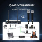 Kelghua Dual UHF Sistema de micrófono inalámbrico portátil de metal