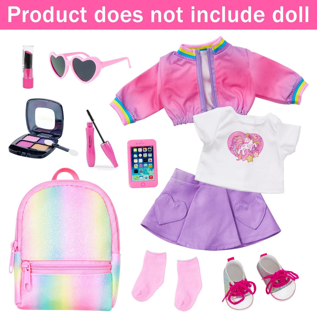 American - Juego de ropa y accesorios de maquillaje para muñecas de...