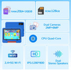 IWEGGO Tablet Android 15 para niños con estuche EVA, tablet de 10 pulgadas para niños, Azul