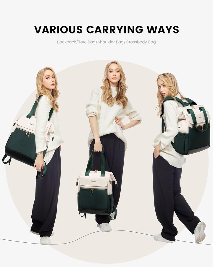 LOVEVOOK Mochila para laptop para mujer, mochila de trabajo convert...