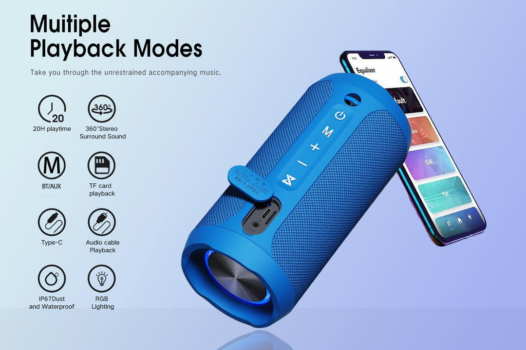 EDUPLINK - Bocina Bluetooth IPX7 impermeable, altavoz inalámbrico c...