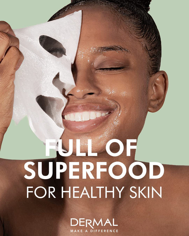 DERMAL Mascarillas faciales súper alimentarias para el cuidado de l...