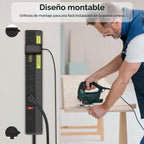 Tira de alimentación de alta resistencia de 20 amperios 4800J, protector de sobretensión de alta amplitud de 6 salidas, tiras de alimentación de 20A para talleres, tomas industriales con amplio