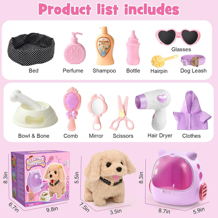 Cleboen 17 piezas Juguetes de Perro Robot para Niñas Niños de 3-6,...