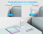 Torre de regleta de alimentación de enchufe plano, estación de carga rápida