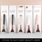 Niré Beauty Artistry Set de brochas de maquillaje profesionales, Negro y oro rosa.