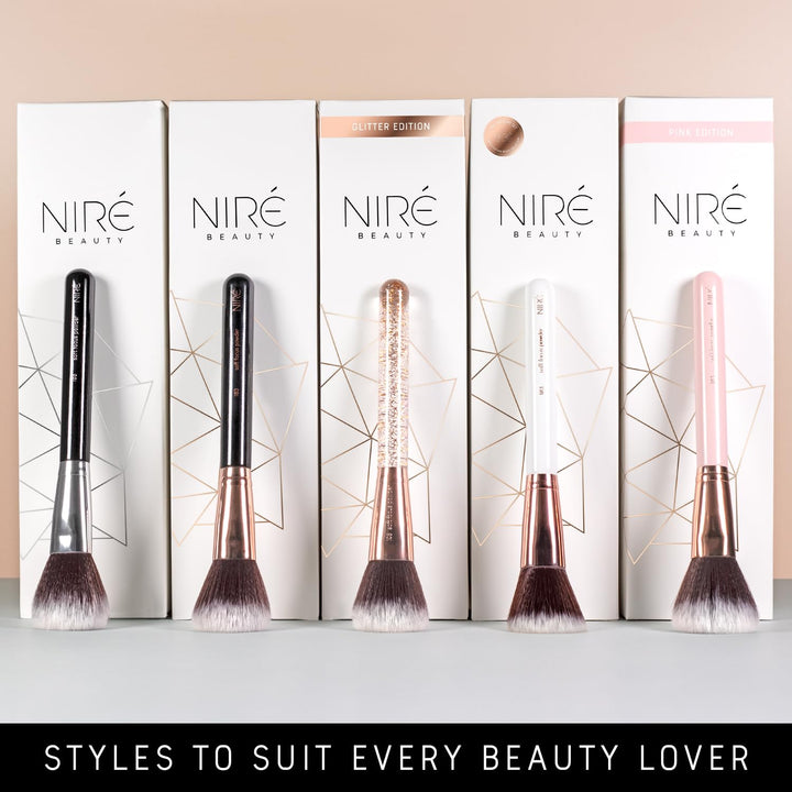 Niré Beauty White - Juego de brochas de maquillaje profesional gala...