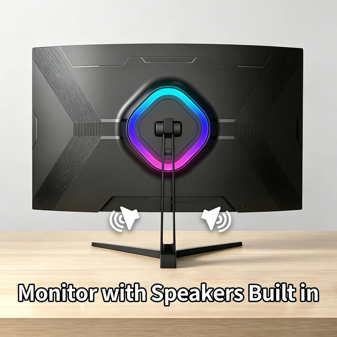 ZZA Monitor curvo para juegos 4K de 32 pulgadas 165Hz, altavoces in...