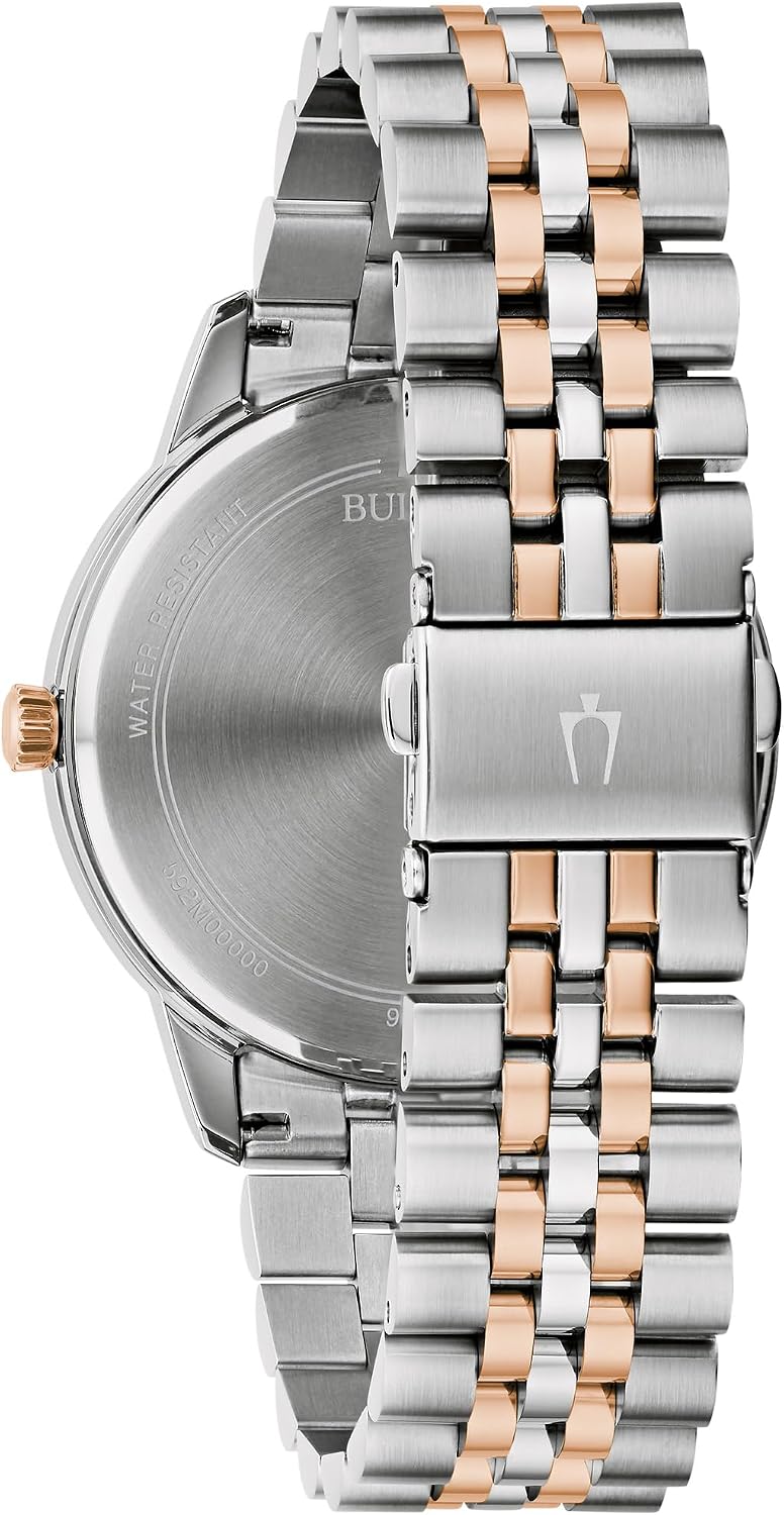 Bulova Reloj de Vestir para Hombre Classic Diamond, Reloj Quartz de 3 Manecillas con Fecha, Correa de Acero Inoxidable, 41mm