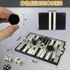 Juegos grandes de backgammon negro para adultos, juegos de mesa clásicos para 2 jugadores, adultos y niños, juego de backgammon premium de 15 pulgadas y 32 piezas de backgammon en funda de piel sintética de calidad