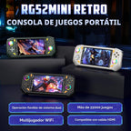 Consola de juegos portátil retro, pantalla IPS HD de 4.0 pulgadas, almacenamiento de 64 GB con más de 18,000 juegos clásicos, sistema Linux de cuatro núcleos RK3326, batería de 4000 mAh (negro 56 GB)