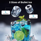 Encimera para hacer hielo, 9 balas de hielo en 6 minutos, 27 libras/24