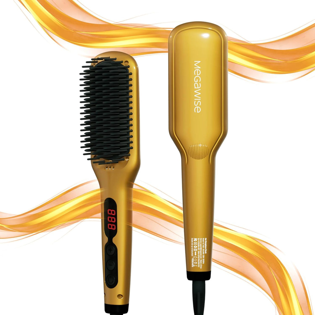 MEGAWISE Serie de cepillos alisadores de cabello (amarillo)