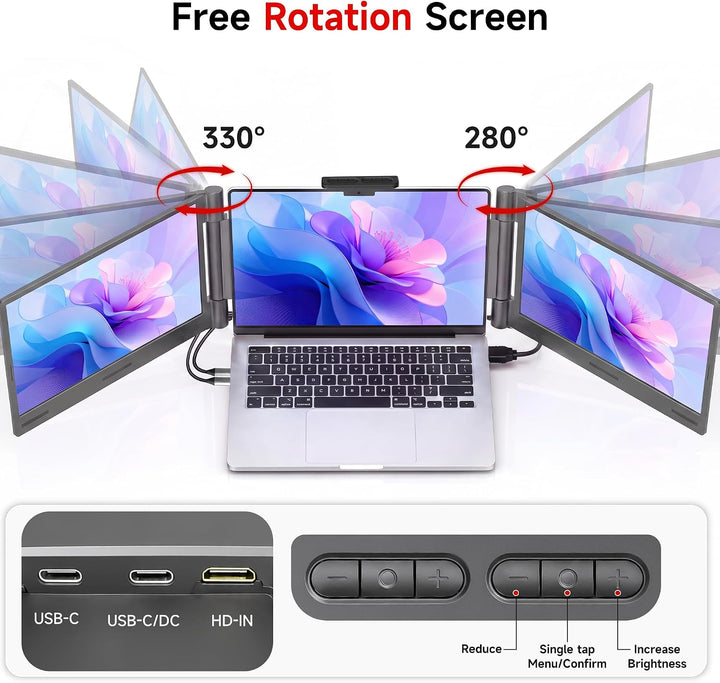 AOC Extensor de pantalla para laptop de 14 pulgadas, monitor portát...