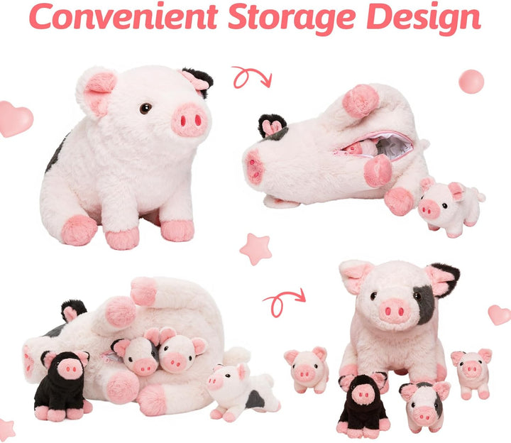 OUOZZZ - Cerdo de peluche 5 en 1 de 11 pulgadas con cremallera | Di...